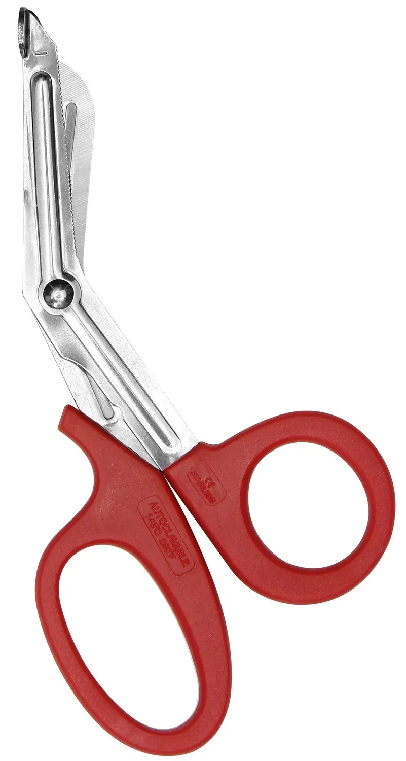 First Aid Only bandasjesaks 18 cm rustfri rødt håndtak