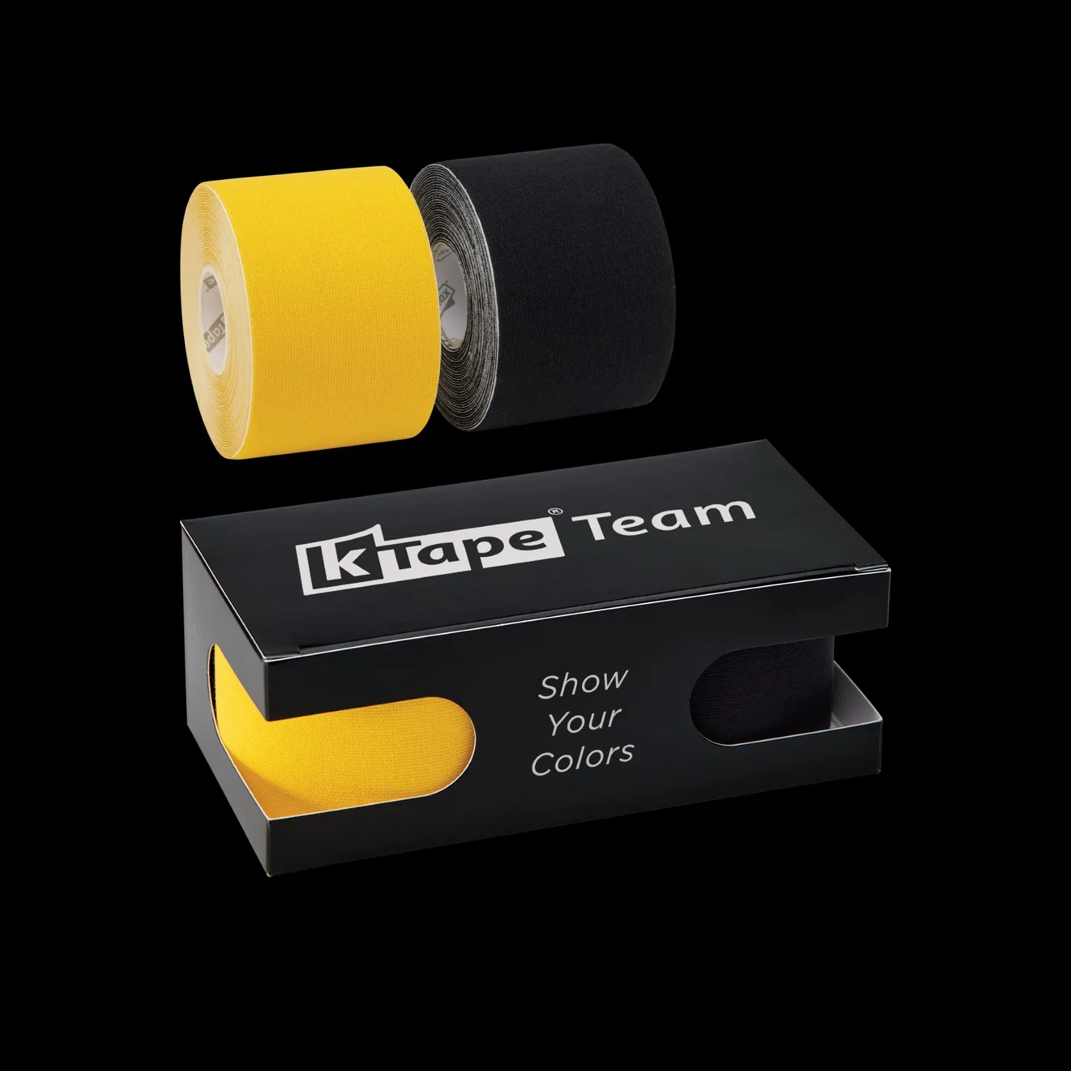 K-tape Team kinesiologitape 2-pakning gul og svart