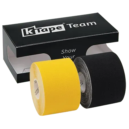 K-tape Team kinesiologitape 2-pakning gul og svart