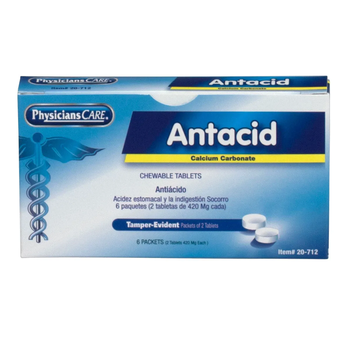 First Aid Only PhysiciansCare Antacid magesyretabletter 12 stk syrenøytraliserende