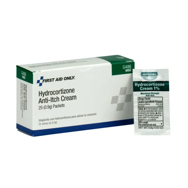 First Aid Only hydrokortisonkrem 25 poser kløestillende