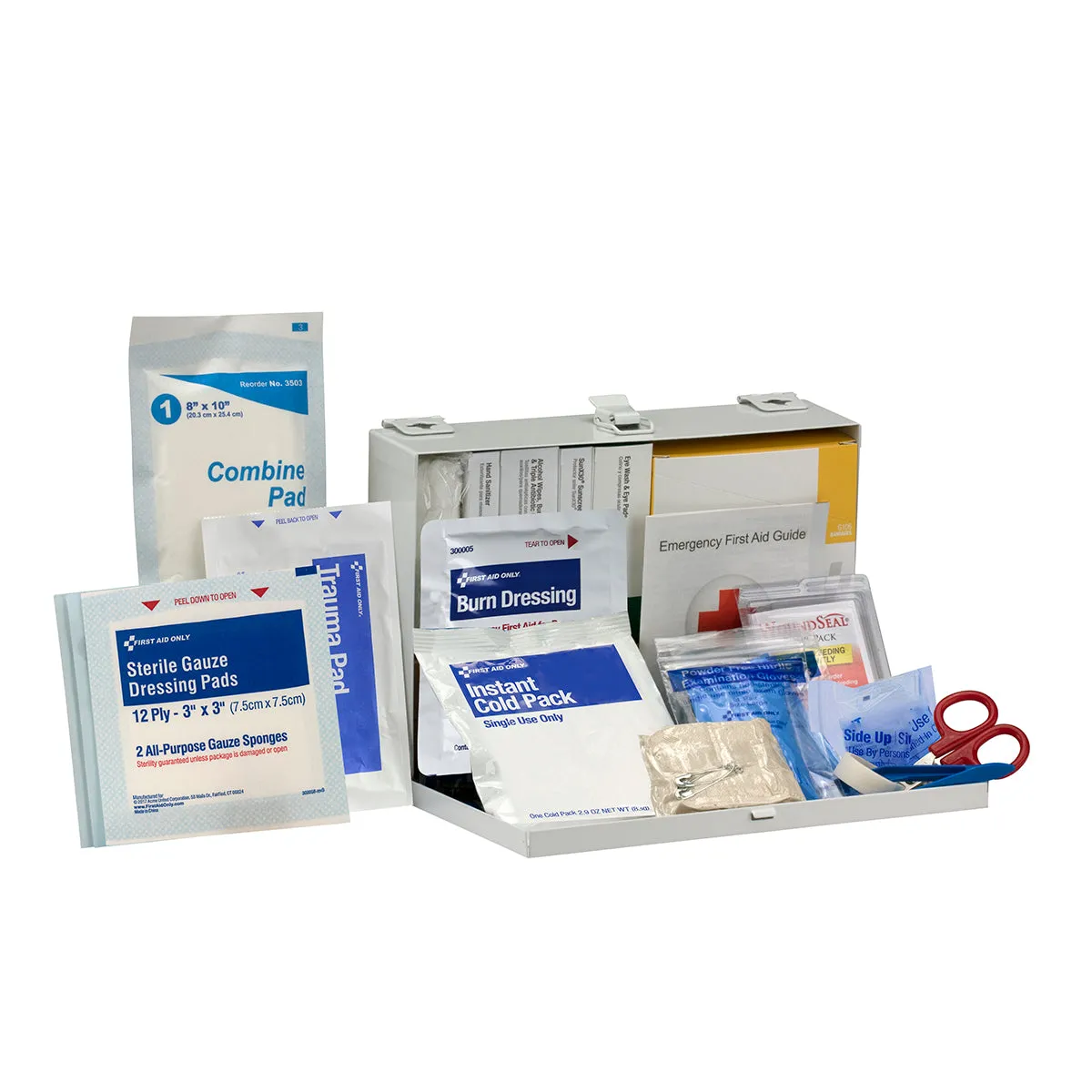 First Aid Only 25 Person ANSI A førstehjelpsskrin 181 deler metall