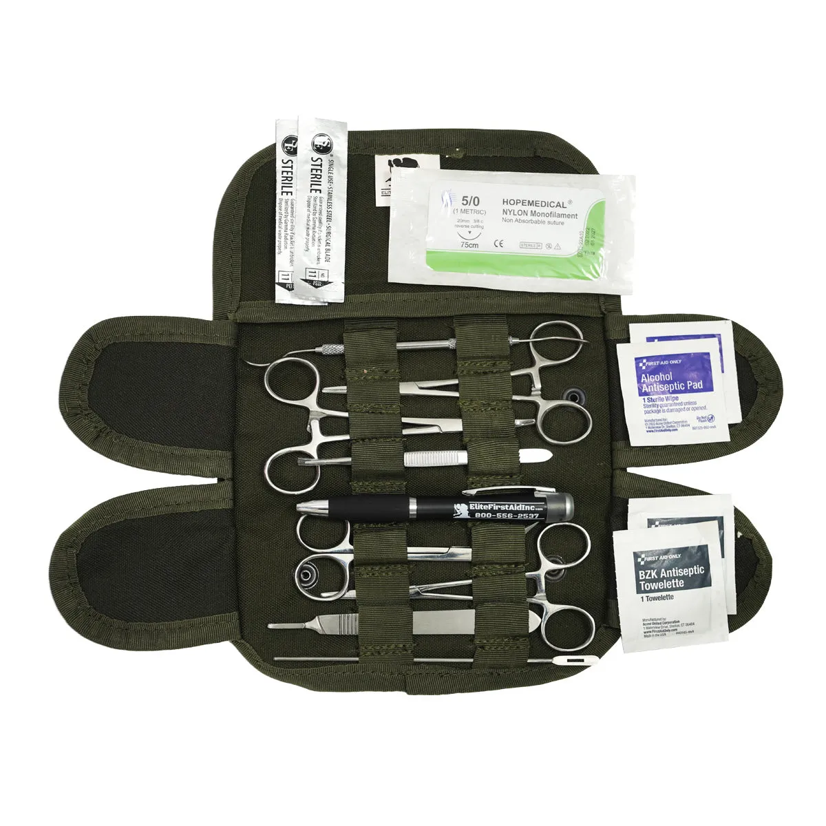 First Aid Only Surgical Set førstehjelpssett olivengrønn