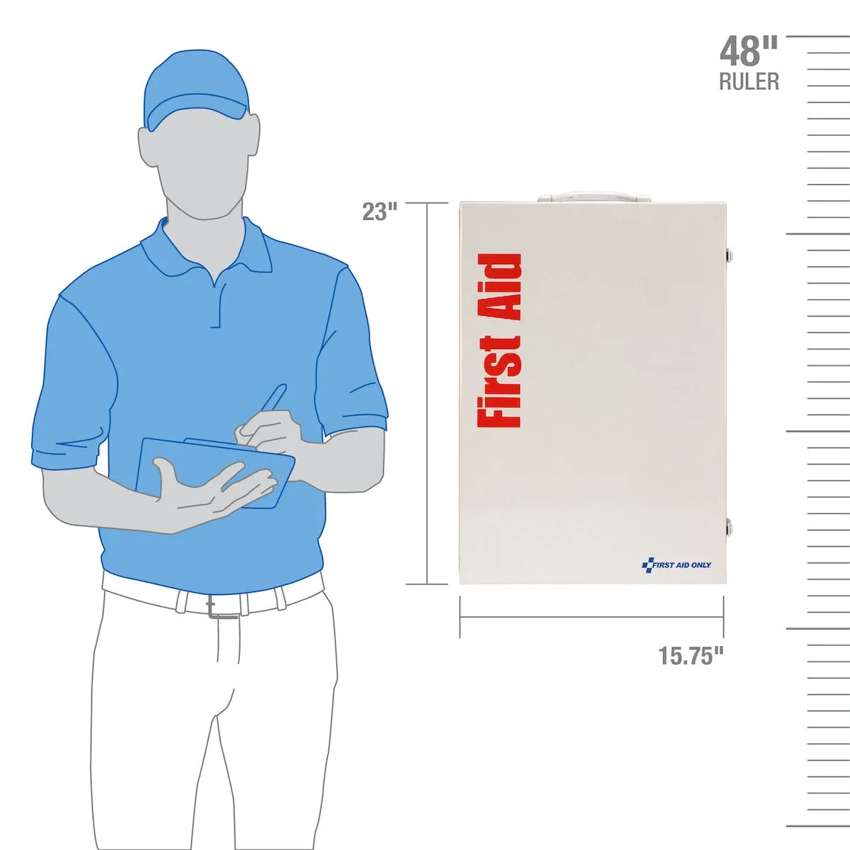 First Aid Only førstehjelpsskap metall 150 pers 4 hyller