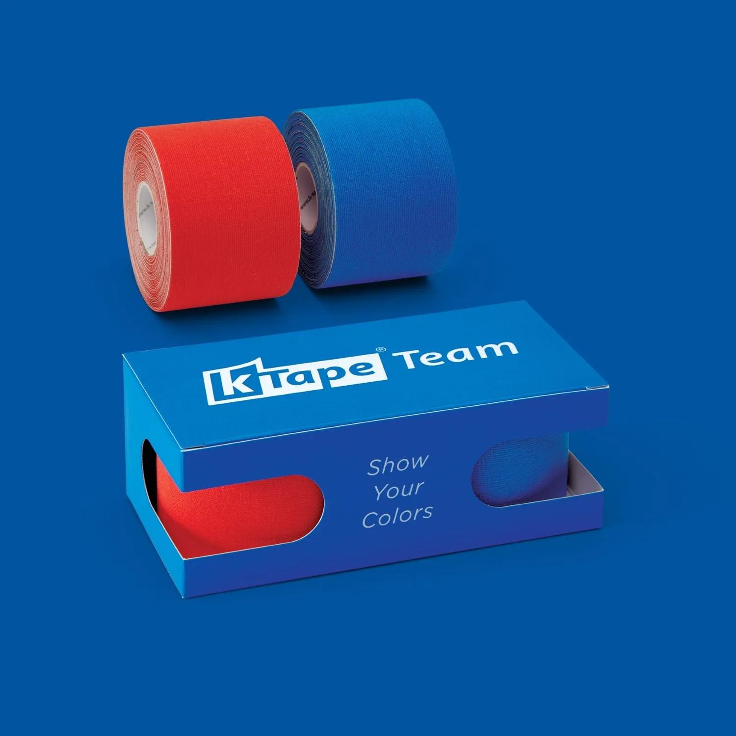 K-tape Team kinesiologitape sport rød/blå 2x5 m elastisk