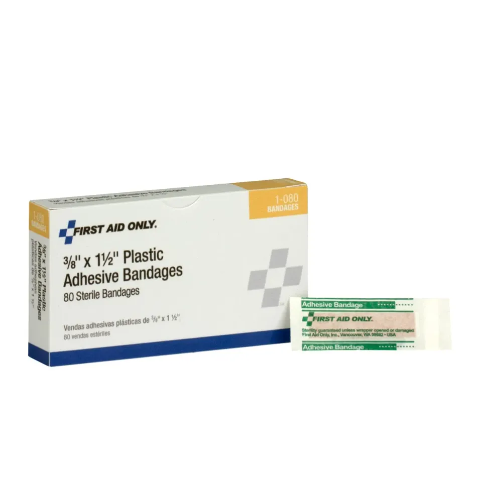 First Aid Only plastplaster 1x3,8 cm 80-pk vannavvisende