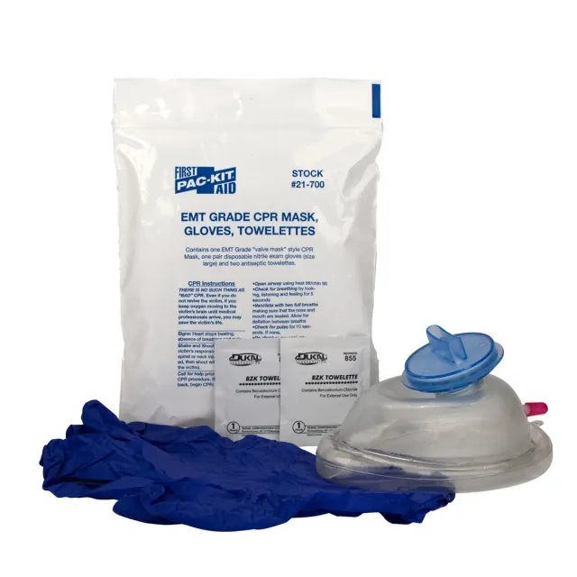 First Aid Only CPR Mask gjenopplivningsmaske 5 deler ventil