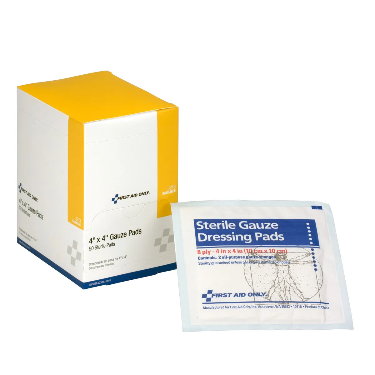 First Aid Only gaskompresser 10x10 cm sterile 50 stk