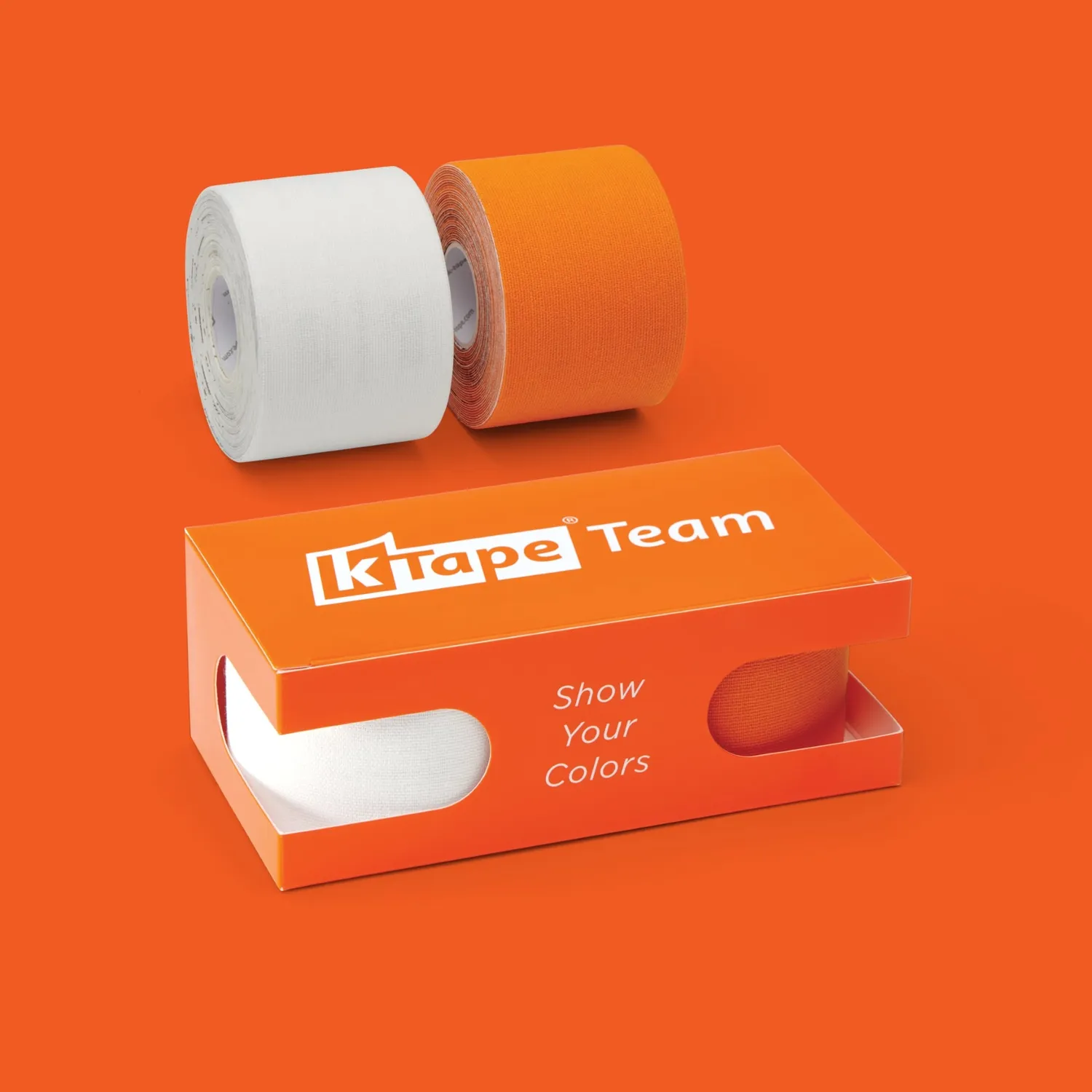 K-tape Team White & Orange kinesiologitape 2x5 m oransje lateksfri