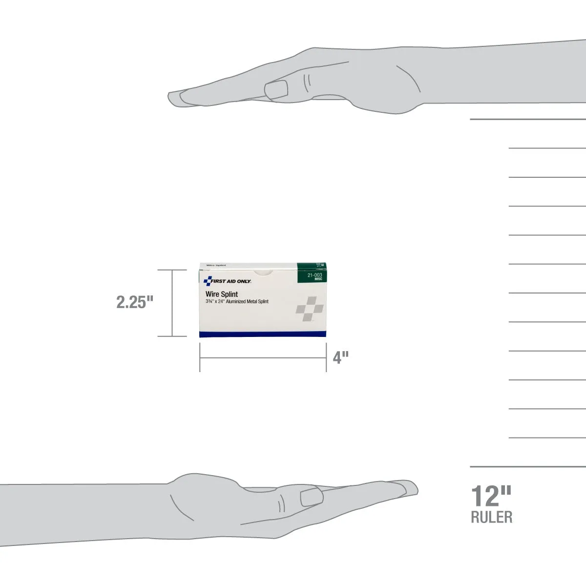 First Aid Only Flexible Metal skinne 68 cm aluminium formbar