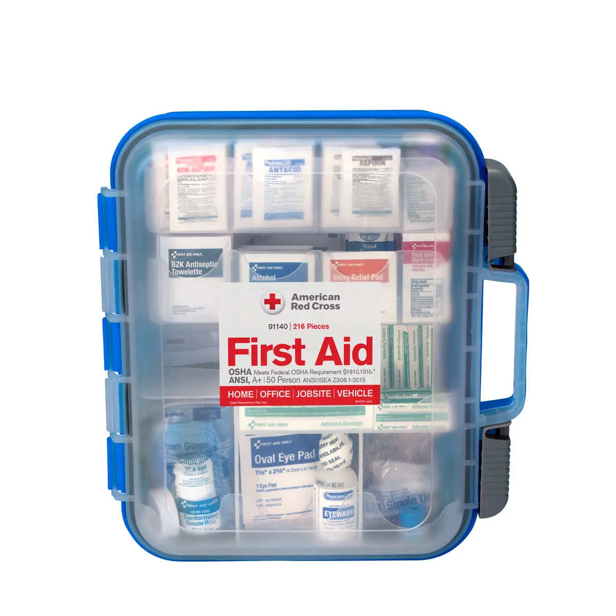 First Aid Only American Red Cross Clear Cover førstehjelpsskrin 50 personer