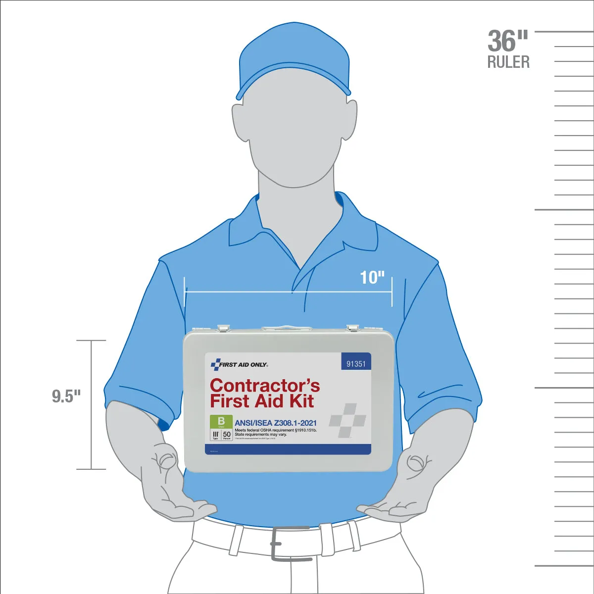 First Aid Only Contractor førstehjelpsskrin 50 personer metall ANSI B