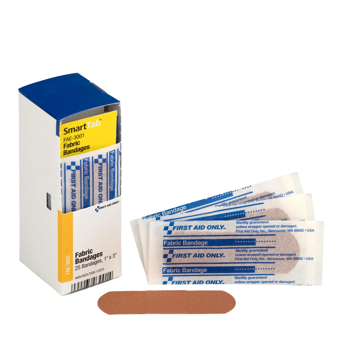 First Aid Only SmartCompliance plaster stoff 2,5x7,6 cm 25 stk