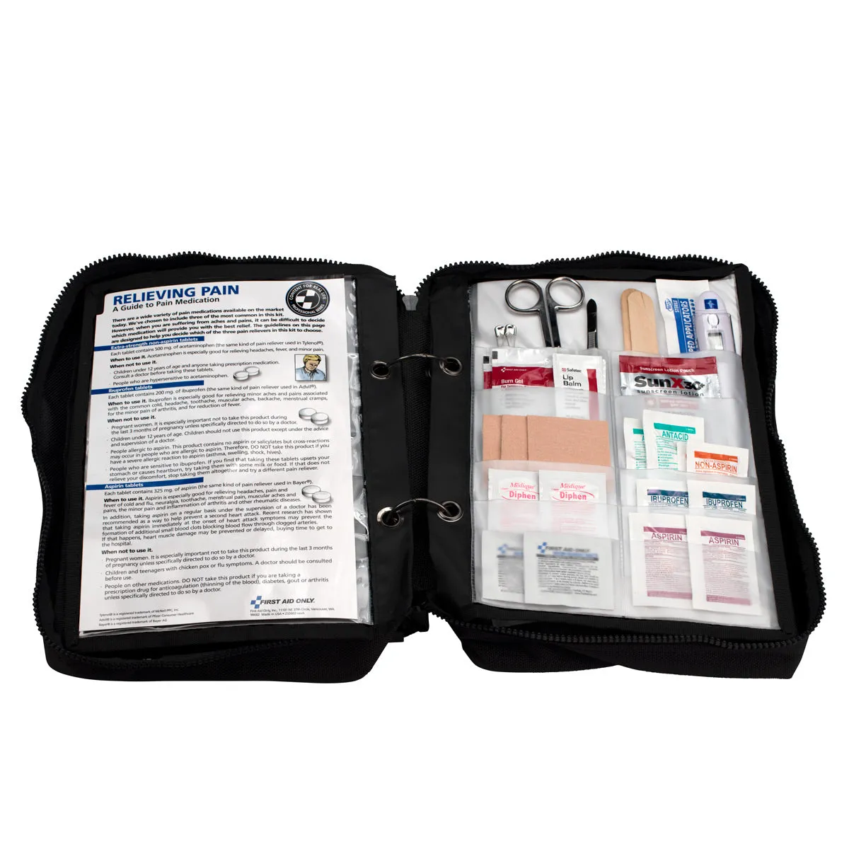 First Aid Only Deluxe Survival førstehjelpssett 223 deler svart