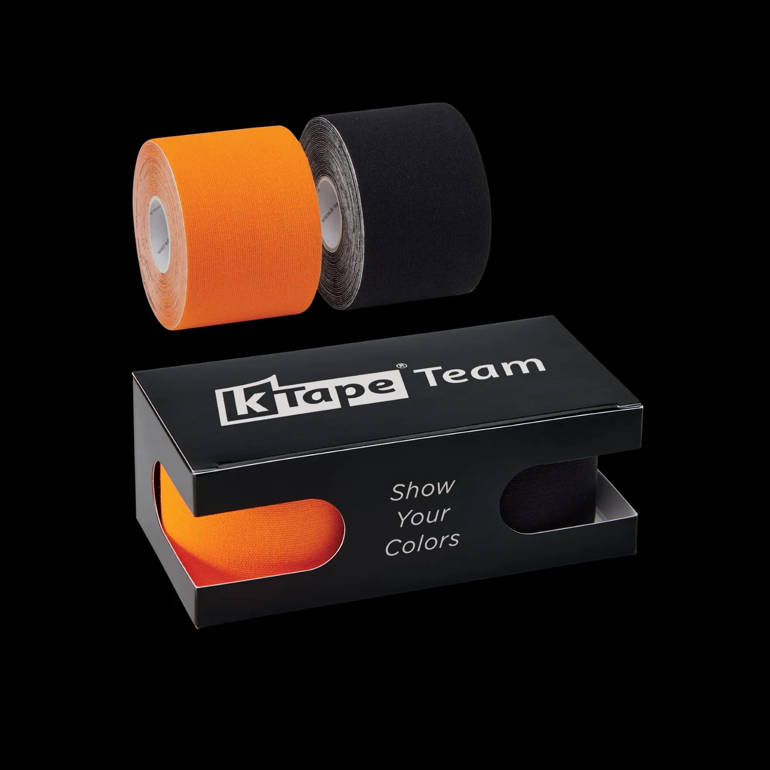 K-Tape Team kinesiologitape gul/svart 2 x 5 m elastisk