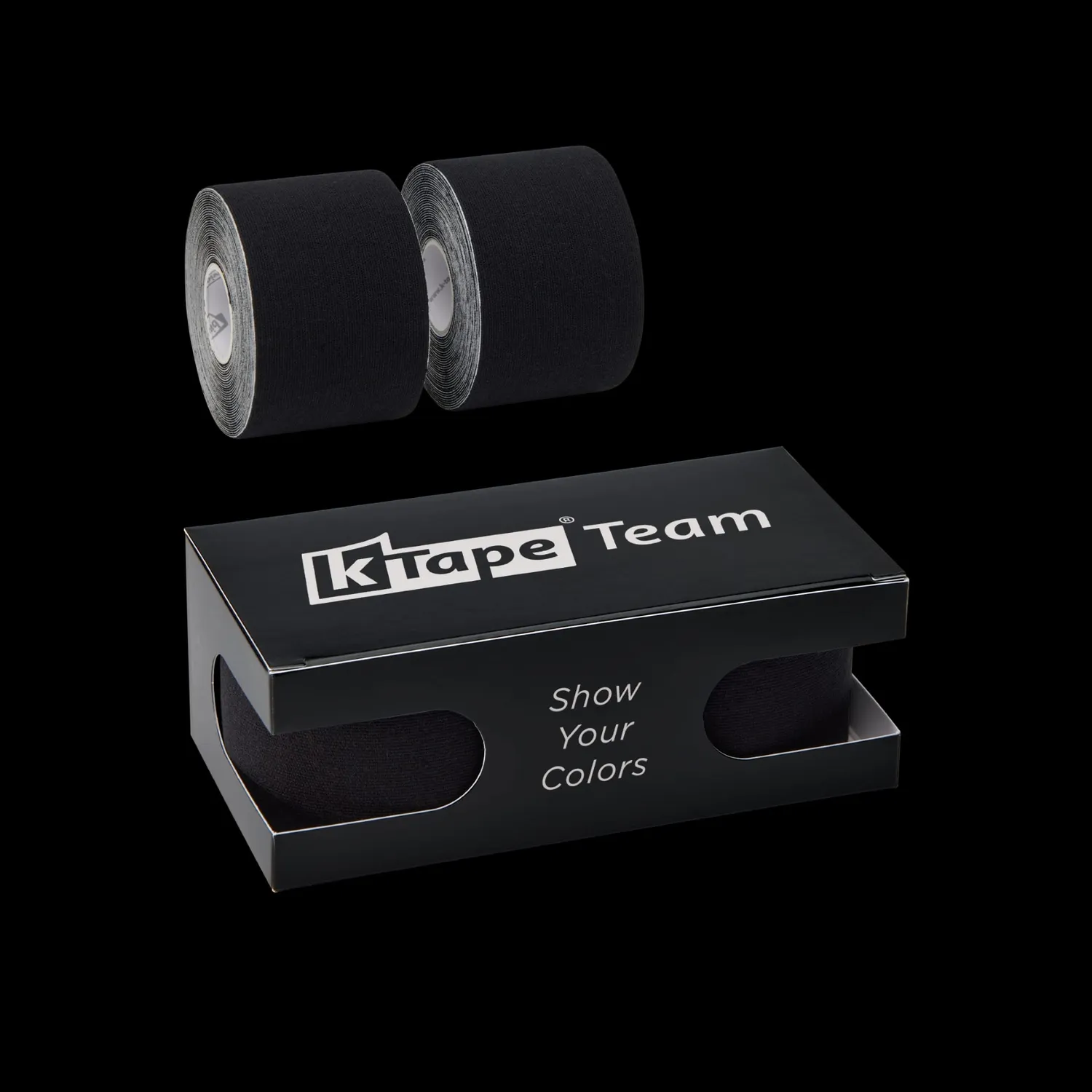 K-tape Team Black kinesiologitape 2 x 5 m svart elastisk