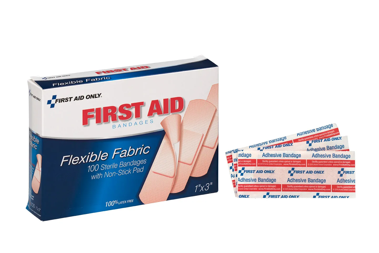 First Aid Only 1x3 stoffplaster 100 stk fleksibelt