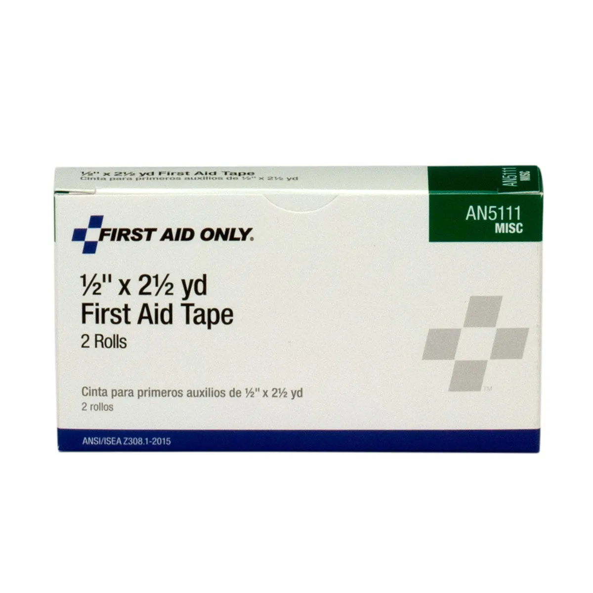 First Aid Only 1/2"x2,5 yd førstehjelpsteip 2-pakning pustende