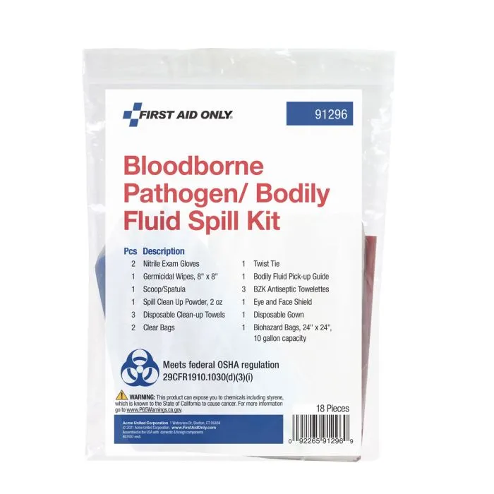 First Aid Only smittevernsett blodbåren søl