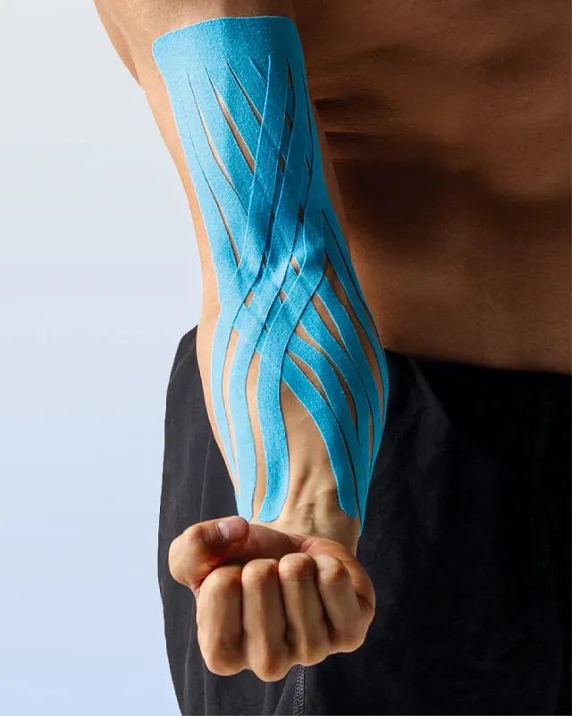 SpiderTech Pro Fan kinesiologitape blå 10-pakning vifte