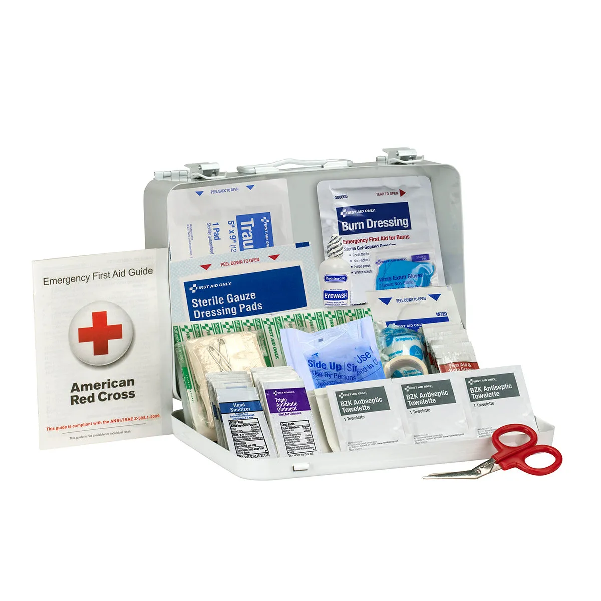 First Aid Only 25 Person ANSI A førstehjelpsskrin metall 94 deler