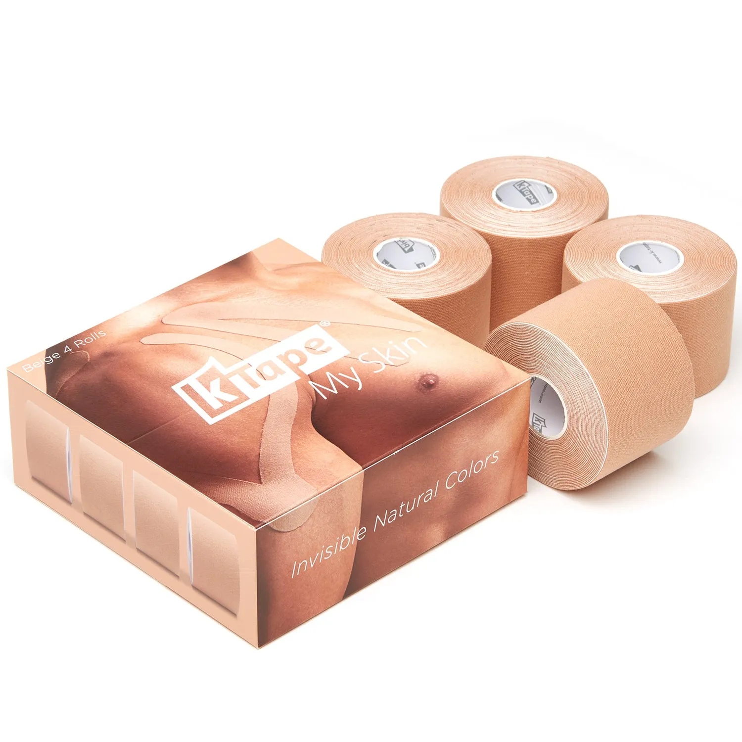 K-tape My Skin kinesiologitape beige 4 x 5 m hudfarget