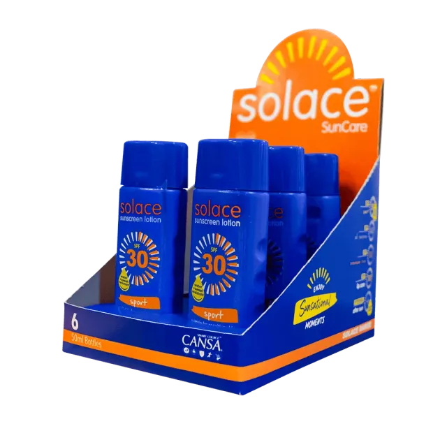 Burnshield Solace SPF30 solkrem 50 ml 6-pk høy beskyttelse