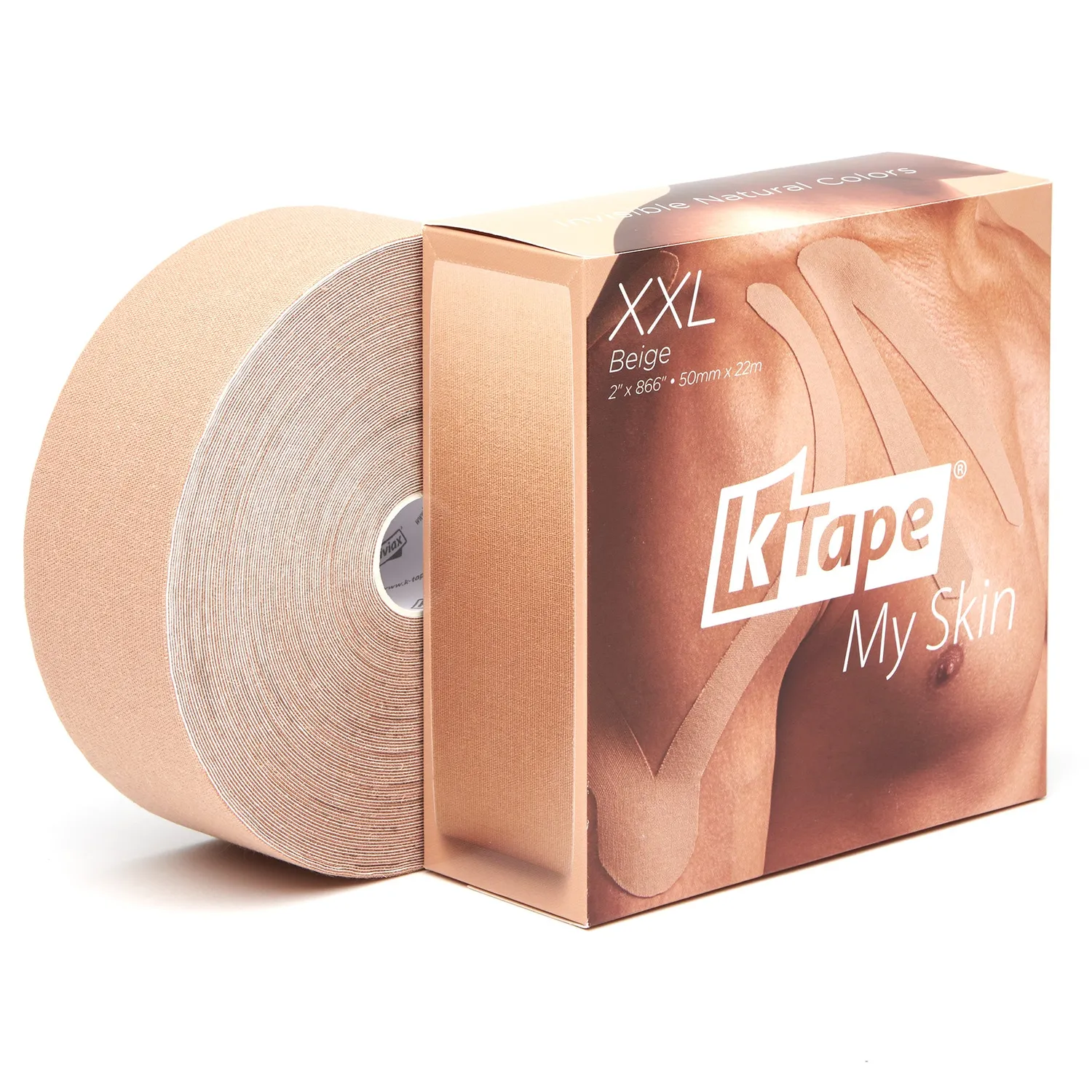 K-tape My Skin Beige kinesiologitape 22 m beige storuller