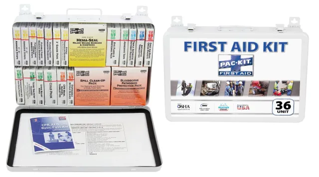 First Aid Only 36 Unit førstehjelpsskrin metall 50 pers vanntett