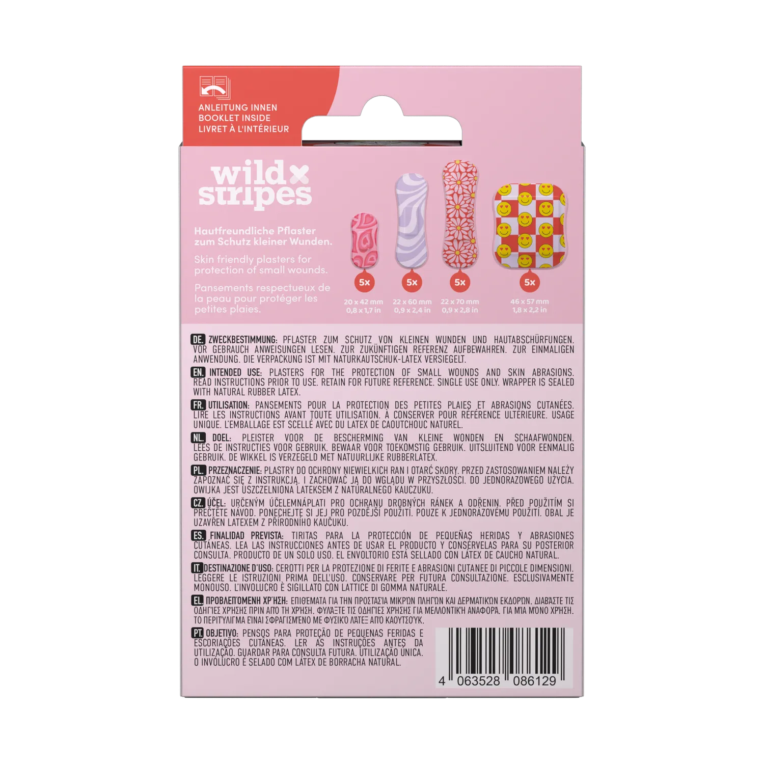 Wild Stripes Classic Sensitive Pastel Fun sårplaster 20-pk sensitiv hud