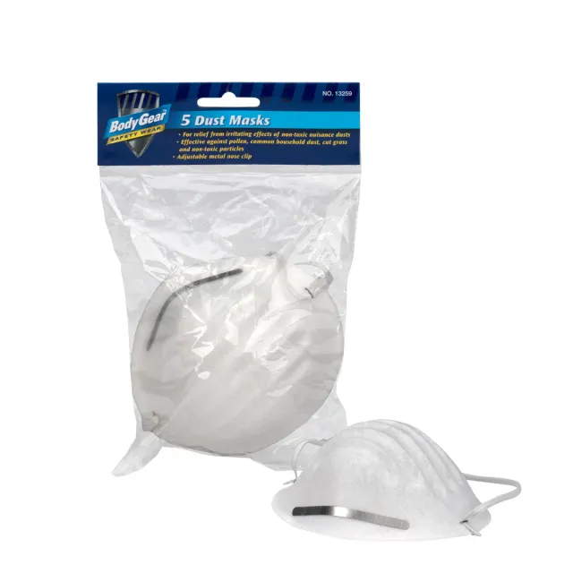 First Aid Only Dust Mask støvmaske 5 stk justerbar neseklemme