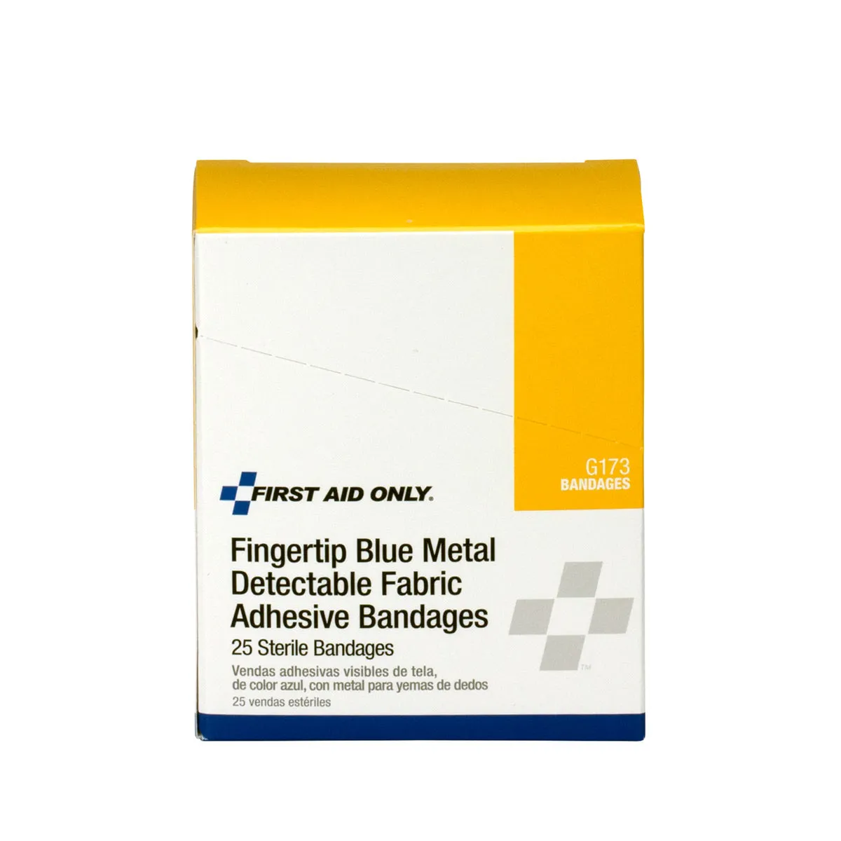 First Aid Only fingertip plaster blå 25 stk metalldetekterbar