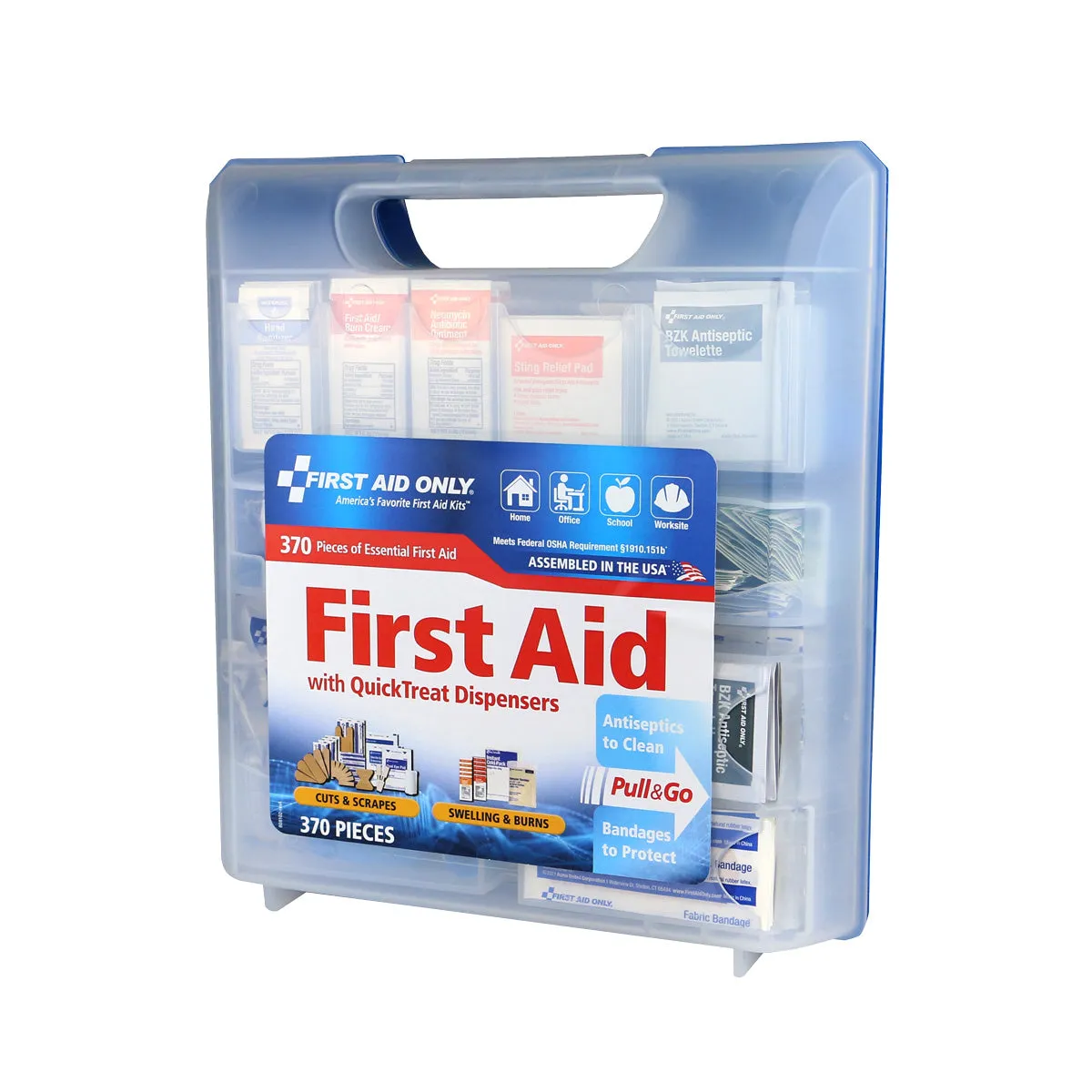 First Aid Only QuickTreat førstehjelpssett 370 deler for 50 personer