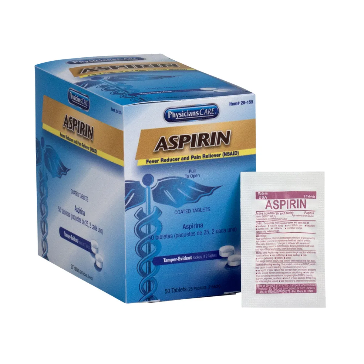 First Aid Only PhysiciansCare aspirintabletter 325 mg 50 stk