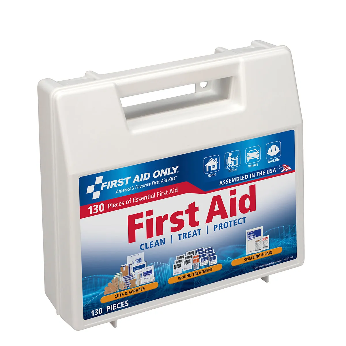 First Aid Only førstehjelpsskrin 130 deler plastkoffert