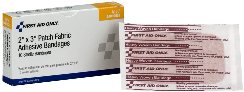 First Aid Only Heavy Woven plaster 5x7,5cm 10 stk pustende