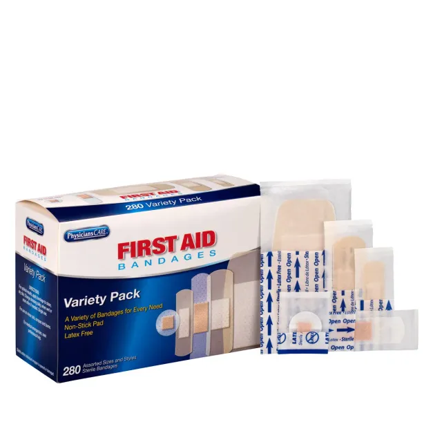 First Aid Only Sheer & Clear plaster 280 stk assortert