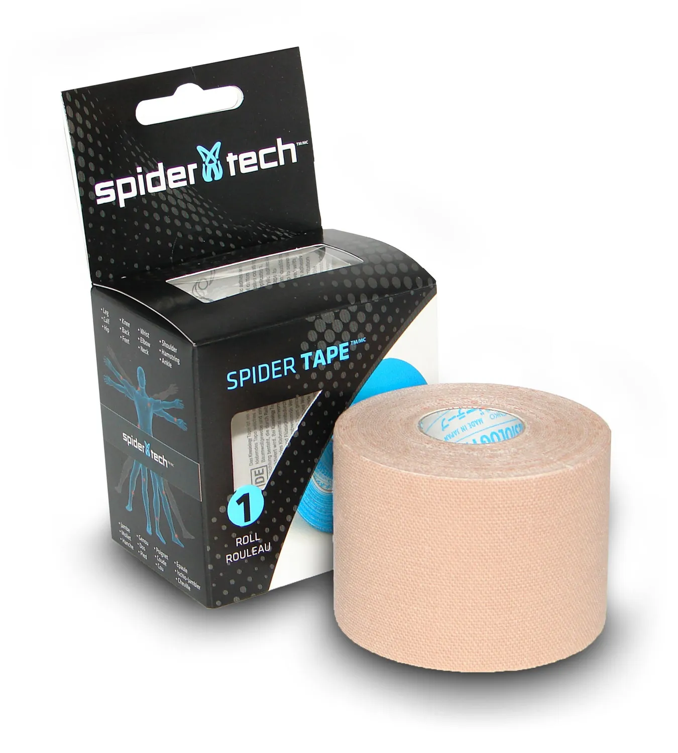 SpiderTech Nitto Denko Single Roll kinesiologitape beige rull