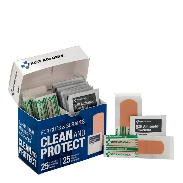 First Aid Only Clean Protect sårstellsett 50 deler rens