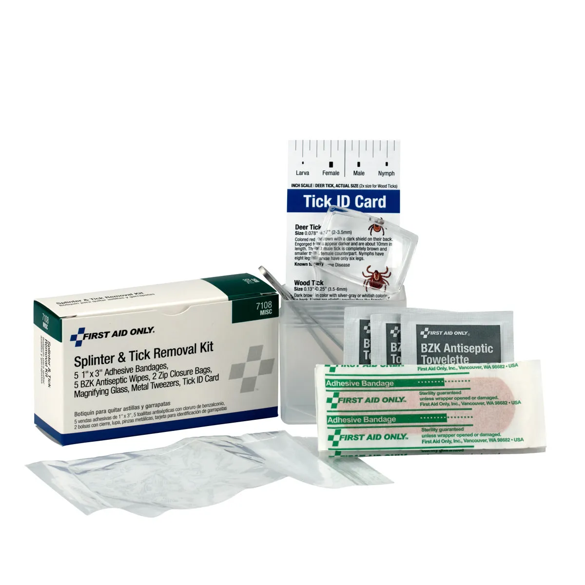 First Aid Only Splinter Tick fjerningssett flått splint