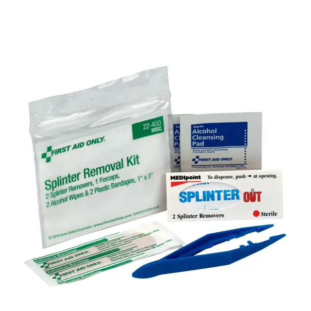 First Aid Only Splinter Removal flisplukkersett med plaster
