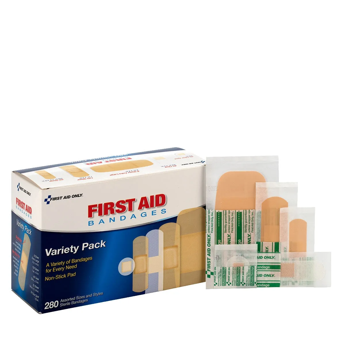 First Aid Only Sheer & Clear plaster 280 stk assortert