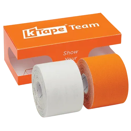 K-tape Team White & Orange kinesiologitape 2x5 m oransje lateksfri