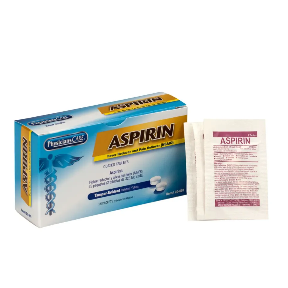 PhysiciansCare Aspirin tabletter 25x2 stk mot smerte og feber