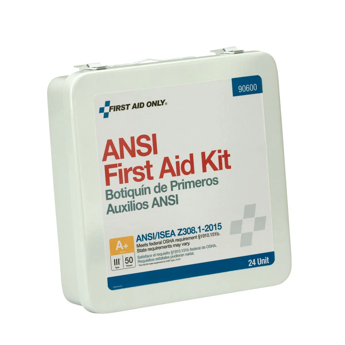 First Aid Only førstehjelpsskrin metall 50 pers 24 enheter vanntett