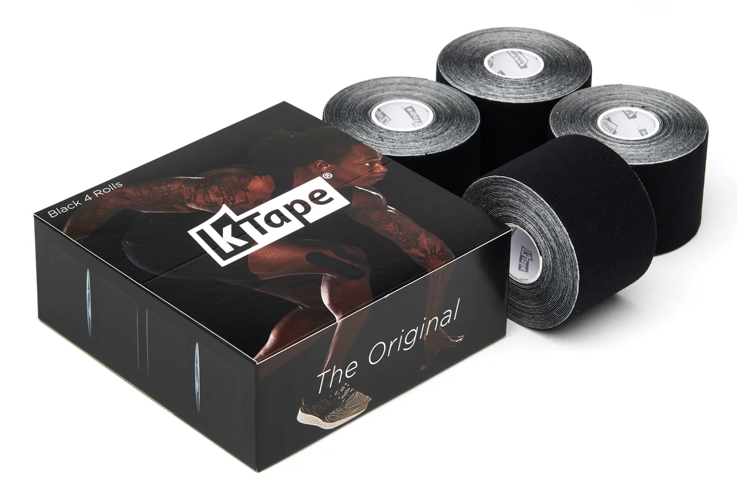 K-tape kinesiologitape 4x5m svart profesjonell