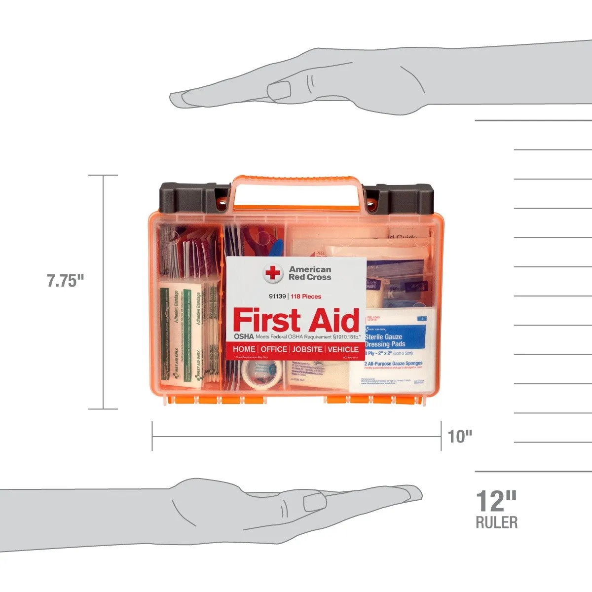 American Red Cross Clear Cover førstehjelpsskrin 118 deler 25 personer