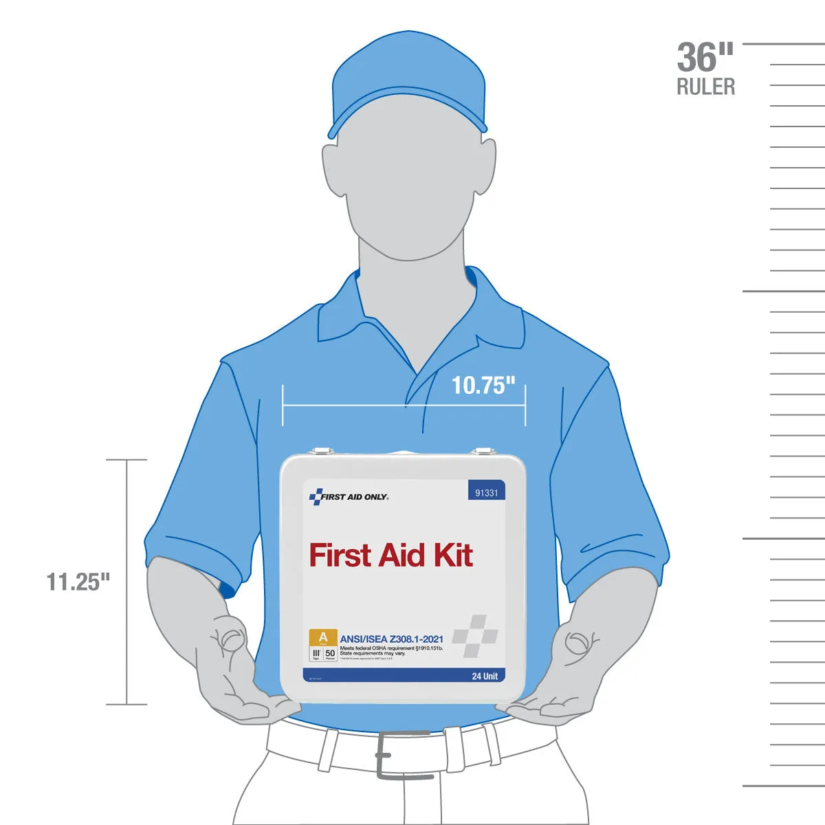 First Aid Only ANSI A førstehjelpsskap 50 personer metall 130 deler