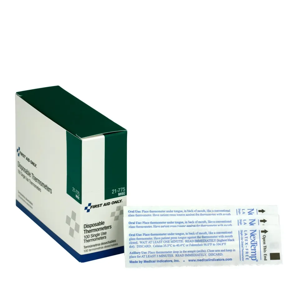 First Aid Only Disposable Thermometers termometer 100 stk engangs