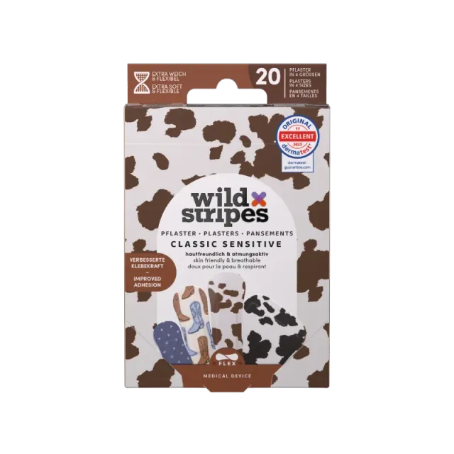 Wild Stripes Rodeo Ranch plaster cow-print 20-pk sensitiv
